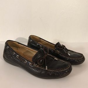 Sperry Women’s Crocodile Embossed Brown Leather Shoes Size 7M